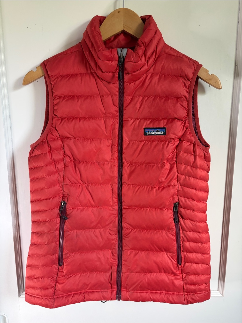 Patagonia Women's Coral Red Quilted Down Vest